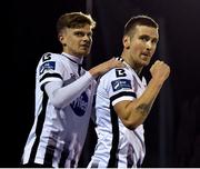 25 September 2018; Patrick McEleney of Dundalk, right, celebrates with team-mate Sean Gannon after scoring his side's second goal during the SSE Airtricity League Premier Division match between Dundalk and Derry City at Oriel Park in Dundalk, Co Louth. Photo by Seb Daly/Sportsfile