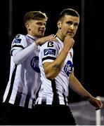 25 September 2018; Patrick McEleney of Dundalk, right, celebrates with team-mate Sean Gannon after scoring his side's second goal during the SSE Airtricity League Premier Division match between Dundalk and Derry City at Oriel Park in Dundalk, Co Louth. Photo by Seb Daly/Sportsfile