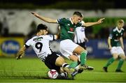 25 September 2018; Eoin Toal of Derry City in action against Patrick Hoban of Dundalk during the SSE Airtricity League Premier Division match between Dundalk and Derry City at Oriel Park in Dundalk, Co Louth. Photo by Seb Daly/Sportsfile