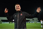 25 September 2018; Dundalk manager Stephen Kenny celebrates following his side's victory during the SSE Airtricity League Premier Division match between Dundalk and Derry City at Oriel Park in Dundalk, Co Louth. Photo by Seb Daly/Sportsfile