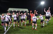 25 September 2018; Dundalk players celebrate following their side's victory during the SSE Airtricity League Premier Division match between Dundalk and Derry City at Oriel Park in Dundalk, Co Louth. Photo by Seb Daly/Sportsfile