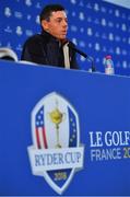 26 September 2018; Rory McIlroy of Europe during a press conference ahead of the Ryder Cup 2018 Matches at Le Golf National in Paris, France. Photo by Ramsey Cardy/Sportsfile
