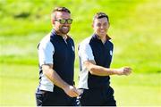 26 September 2018; Europe vice-captain Graeme McDowell, left, and Rory McIlroy of Europe during a practice round prior to the Ryder Cup 2018 Matches at Le Golf National in Paris, France. Photo by Ramsey Cardy/Sportsfile