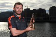 26 September 2018; PwC GAA/GPA Players of the All-Ireland Finals in football, Jack McCaffrey of Dublin, and hurler, Kyle Hayes of Limerick, were on hand to help launch the new PwC All Stars App and pick up their respective awards. Aaron Gillane was also in attendance to receive his hurling award for August. The players were joined by Uachtarán Chumann Lúthcleas Gael, John Horan, Enda Mc Donagh, Partner and Head of Assurance, PwC Ireland, and GPA National Executive Committee member, Colin Moran. The event took place at PwC on Spencer Dock in Dublin. Picured is Dublin footballer Jack McCaffrey. Photo by Piaras Ó Mídheach/Sportsfile