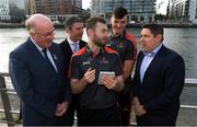 26 September 2018; PwC GAA/GPA Players of the All-Ireland Finals in football, Jack McCaffrey of Dublin, and hurler, Kyle Hayes of Limerick, were on hand to help launch the new PwC All Stars App and pick up their respective awards. Aaron Gillane was also in attendance to receive his hurling award for August. Pictured are from left, Uachtarán Chumann Lúthcleas Gael, John Horan, GPA National Executive Committee member, Colin Moran, Dublin footballer Jack McCaffrey, Limerick hurler Kyle Hayes, and Enda Mc Donagh, Partner and Head of Assurance, PwC Ireland. The event took place at PwC on Spencer Dock in Dublin. Photo by Piaras Ó Mídheach/Sportsfile