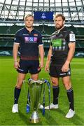 26 September 2018; In attendance during the 2018/19 Heineken Champions Cup and Challenge Cup launch are Luke Hamilton of Edinburgh, left, and Callum Gibbins of Glasgow Warriors at the Aviva Stadium in Dublin. Photo by Sam Barnes/Sportsfile