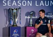 26 September 2018; Jonathan Sexton of Leinster speaking during the 2018/19 Heineken Champions Cup and Challenge Cup launch at the Aviva Stadium in Dublin. Photo by Eóin Noonan/Sportsfile