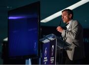26 September 2018; EPCR Director General Vincent Gaillard speaking during the 2018/19 Heineken Champions Cup and Challenge Cup launch at the Aviva Stadium in Dublin. Photo by Eóin Noonan/Sportsfile