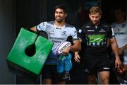 26 September 2018; Jarrad Butler of Connacht, left, and Callum Gibbins of Glasgow Warriors during the 2018/19 Heineken Champions Cup and Challenge Cup launch at the Aviva Stadium in Dublin. Photo by Sam Barnes/Sportsfile