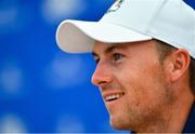 26 September 2018; Jordan Spieth of USA during a press conference prior to the Ryder Cup 2018 Matches at Le Golf National in Paris, France. Photo by Ramsey Cardy/Sportsfile