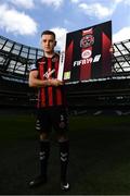 26 September 2018; Darragh Leahy of Bohemians at the launch of the FIFA 19 SSE Airtricity League Club Packs, in the Aviva Stadium, available from https://www.easports.com/uk/fifa/club-packs when the game launches this Friday 28th September! Featuring the individual club crest of all 10 Premier Division teams, €1 will be donated to the Liam Miller fund for every free sleeve download from Friday 28th September – Friday 5th October. Photo by Stephen McCarthy/Sportsfile