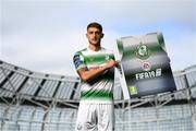 26 September 2018; Lee Grace of Shamrock Rovers at the launch of the FIFA 19 SSE Airtricity League Club Packs, in the Aviva Stadium, available from https://www.easports.com/uk/fifa/club-packs when the game launches this Friday 28th September! Featuring the individual club crest of all 10 Premier Division teams, €1 will be donated to the Liam Miller fund for every free sleeve download from Friday 28th September – Friday 5th October. Photo by Stephen McCarthy/Sportsfile