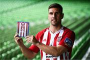 26 September 2018; Gavin Peers of Derry City FC at the launch of the FIFA 19 SSE Airtricity League Club Packs, in the Aviva Stadium, available from https://www.easports.com/uk/fifa/club-packs when the game launches this Friday 28th September! Featuring the individual club crest of all 10 Premier Division teams, €1 will be donated to the Liam Miller fund for every free sleeve download from Friday 28th September – Friday 5th October. Photo by Stephen McCarthy/Sportsfile