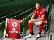 26 September 2018; David Cawley of Sligo Rovers at the launch of the FIFA 19 SSE Airtricity League Club Packs, in the Aviva Stadium, available from https://www.easports.com/uk/fifa/club-packs when the game launches this Friday 28th September! Featuring the individual club crest of all 10 Premier Division teams, €1 will be donated to the Liam Miller fund for every free sleeve download from Friday 28th September – Friday 5th October. Photo by Stephen McCarthy/Sportsfile