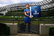 26 September 2018; Derek Daly of Waterford FC at the launch of the FIFA 19 SSE Airtricity League Club Packs, in the Aviva Stadium, available from https://www.easports.com/uk/fifa/club-packs when the game launches this Friday 28th September! Featuring the individual club crest of all 10 Premier Division teams, €1 will be donated to the Liam Miller fund for every free sleeve download from Friday 28th September – Friday 5th October. Photo by Stephen McCarthy/Sportsfile