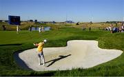 27 September 2018; Thorbjørn Olesen of Europe plays from a bunker on the 11th hole during a practice round prior to the Ryder Cup 2018 Matches at Le Golf National in Paris, France. Photo by Ramsey Cardy/Sportsfile