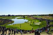 27 September 2018; A general view of the 16th green during a practice round prior to the Ryder Cup 2018 Matches at Le Golf National in Paris, France. Photo by Ramsey Cardy/Sportsfile