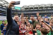 22 September 2018; The 2 Johnnies take selfies with young players during the Littlewoods Ireland Connacht Provincial Days Go Games in Croke Park. This year over 6,000 boys and girls aged between six and eleven represented their clubs in a series of mini blitzes and – just like their heroes – got to play in Croke Park. For exclusive content and behind the scenes action follow Littlewoods Ireland on Facebook, Instagram, Twitter and https://blog.littlewoodsireland.ie/ Photo by Eóin Noonan/Sportsfile