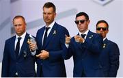 27 September 2018; Rory McIlroy, right, and Henrik Stenson of Europe following the Opening Ceremony prior to the Ryder Cup 2018 Matches at Le Golf National in Paris, France. Photo by Ramsey Cardy/Sportsfile