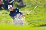 28 September 2018; Ian Poulter of Europe takes a shot out of the bunker on the 2nd during his Afternoon Foursome Match against Bubba Watson and Webb Simpson of USA during the Ryder Cup 2018 Matches at Le Golf National in Paris, France. Photo by Ramsey Cardy/Sportsfile