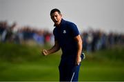 28 September 2018; Rory McIlroy of Europe celebrates a putt on the 6th green during his Afternoon Foursome Match against Bubba Watson and Webb Simpson of USA during the Ryder Cup 2018 Matches at Le Golf National in Paris, France. Photo by Ramsey Cardy/Sportsfile