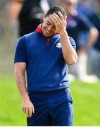 28 September 2018; Rory McIlroy of Europe reacts after a missed putt on the 9th green during his Afternoon Foursome Match against Bubba Watson and Webb Simpson of USA during the Ryder Cup 2018 Matches at Le Golf National in Paris, France. Photo by Ramsey Cardy/Sportsfile