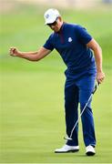 28 September 2018; Henrik Stenson of Europe celebrates after making a putt on the 6th green to win the hole during his Afternoon Foursome Match against Dustin Johnson and Rickie Fowler of USA during the Ryder Cup 2018 Matches at Le Golf National in Paris, France. Photo by Ramsey Cardy/Sportsfile