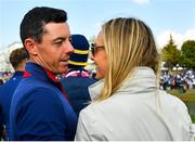 28 September 2018; Rory McIlroy of Europe with his wife Erica following his win in the Afternoon Foursome Match against Bubba Watson and Webb Simpson of USA during the Ryder Cup 2018 Matches at Le Golf National in Paris, France. Photo by Ramsey Cardy/Sportsfile