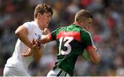 5 August 2018; Conor Diskin of Mayo in action against Mark Glynn of Kildare during the EirGrid GAA Football All-Ireland U20 Championship final match between Mayo and Kildare at Croke Park in Dublin. Photo by Piaras Ó Mídheach/Sportsfile