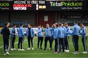 28 September 2018; UCD players prior to the Irish Daily Mail FAI Cup Semi-Final match between Dundalk and UCD at Oriel Park in Dundalk, Co Louth. Photo by Stephen McCarthy/Sportsfile