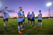 28 September 2018; Conor Davis and his UCD team-mates await kick-off prior to the Irish Daily Mail FAI Cup Semi-Final match between Dundalk and UCD at Oriel Park in Dundalk, Co Louth. Photo by Stephen McCarthy/Sportsfile