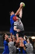 28 September 2018; Josh Murphy of Leinster A wins possession in a lineout against Matthew Dodd of Ospreys during the Celtic Cup Round 4 match between Leinster A and Ospreys at Energia Park in Donnybrook, Dublin. Photo by Matt Browne/Sportsfile