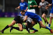 28 September 2018; Dewi Cross of Ospreys is tackled by Dave Kearney of Leinster A during the Celtic Cup Round 4 match between Leinster A and Ospreys at Energia Park in Donnybrook, Dublin. Photo by Matt Browne/Sportsfile