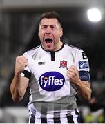 28 September 2018; Brian Gartland of Dundalk celebrates following the Irish Daily Mail FAI Cup Semi-Final match between Dundalk and UCD at Oriel Park in Dundalk, Co Louth. Photo by Stephen McCarthy/Sportsfile