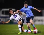 28 September 2018; Jamie McGrath of Dundalk in action against Jason McClelland of UCD during the Irish Daily Mail FAI Cup Semi-Final match between Dundalk and UCD at Oriel Park in Dundalk, Co Louth. Photo by Stephen McCarthy/Sportsfile