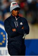 29 September 2018; Tiger Woods of USA during his Fourball Match against Francesco Molinari and Tommy Fleetwood of Europe during the Ryder Cup 2018 Matches at Le Golf National in Paris, France. Photo by Ramsey Cardy/Sportsfile
