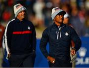 29 September 2018; Tiger Woods, right, and Patrick Reed of USA during their Fourball Match against Francesco Molinari and Tommy Fleetwood of Europe during the Ryder Cup 2018 Matches at Le Golf National in Paris, France. Photo by Ramsey Cardy/Sportsfile