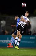 28 September 2018; Daniel Cleary of Dundalk and Conor Davis of UCD during the Irish Daily Mail FAI Cup Semi-Final match between Dundalk and UCD at Oriel Park in Dundalk, Co Louth. Photo by Stephen McCarthy/Sportsfile