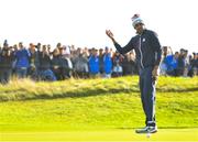 29 September 2018; Tony Finau of USA reacts after missing a putt on the 8th green during his Fourball Match against Sergio García and Rory McIlroy of Europe during the Ryder Cup 2018 Matches at Le Golf National in Paris, France. Photo by Ramsey Cardy/Sportsfile