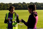 29 September 2018; Vhi staff Francis Hogan scans the barcode of Vhi staff Kerriann O'Grady at the Vhi staff takeover at Kilkenny parkrun. Vhi is also announcing a brand new adult parkrun Rewards Programme. Vhi customers can earn free rewards when they take part in adult parkruns across Ireland. Customers can claim their first reward after completing just one parkrun and as they accumulate parkruns they will unlock a variety of different rewards. Rewards include sports towels, LED running lights, phone holders and more. To sign up, participants simply download the Vhi app and scan their parkrun barcode. The Vhi Rewards Programme starts on September 29th and will run for 6 months initially. parkruns take place over a 5km course weekly, are free to enter and are open to all ages and abilities, providing a fun and safe environment to enjoy exercise. To register for a parkrun near you visit www.parkrun.ie. Photo by Harry Murphy/Sportsfile
