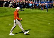 29 September 2018; Sergio García of Europe celebrates after a putt on the 17th green during his Fourball Match against Tony Finau and Brooks Koepka of USA during the Ryder Cup 2018 Matches at Le Golf National in Paris, France. Photo by Ramsey Cardy/Sportsfile