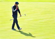 29 September 2018; Bryson DeChambeau of USA reacts after missing a putt on the 7th green during his Foursome Match against Francesco Molinari and Tommy Fleetwood of Europe during the Ryder Cup 2018 Matches at Le Golf National in Paris, France. Photo by Ramsey Cardy/Sportsfile
