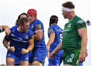 29 September 2018; Seán Cronin of Leinster celebrates after scoring his side's second try during the Guinness PRO14 Round 5 match between Connacht and Leinster at The Sportsground in Galway. Photo by Brendan Moran/Sportsfile