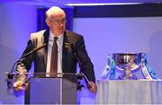 29 September 2018; Uachtarán Chumann Lúthcleas Gael John Horan speaking during the 2018 Electric Ireland Minor Star Awards. The Hurling and Football Team of the Year was selected by an expert panel of GAA legends including Ollie Canning, Sean Cavanagh, Michael Fennelly and Daniel Goulding. Sponsors of the GAA Minor Championships, Electric Ireland today recognised the talent and dedication of 15 Minor football players, and 15 Minor hurling players at the second annual Electric Ireland Minor Star Awards at Croke Park. #GAAThisIsMajor Photo by Sam Barnes/Sportsfile