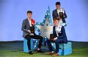 29 September 2018;  Tiarnan Woods of Drumsurn, Derry, Ronan Grimes of Killanny, Monaghan and Aaron Mulligan of Latton, Monaghan  with their Minor Football Team of the Year Awards at the 2018 Electric Ireland Minor Star Awards. The Hurling and Football Team of the Year was selected by an expert panel of GAA legends including Ollie Canning, Sean Cavanagh, Michael Fennelly and Daniel Goulding. Sponsors of the GAA Minor Championships, Electric Ireland today recognised the talent and dedication of 15 Minor football players, and 15 Minor hurling players at the second annual Electric Ireland Minor Star Awards at Croke Park. #GAAThisIsMajor Photo by Sam Barnes/Sportsfile
