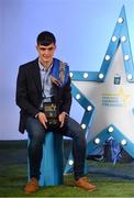 29 September 2018;  Eoin Darcy of Tinahely, Wicklow,  with his Minor Football Team of the Year Award at the 2018 Electric Ireland Minor Star Awards. The Hurling and Football Team of the Year was selected by an expert panel of GAA legends including Ollie Canning, Sean Cavanagh, Michael Fennelly and Daniel Goulding. Sponsors of the GAA Minor Championships, Electric Ireland today recognised the talent and dedication of 15 Minor football players, and 15 Minor hurling players at the second annual Electric Ireland Minor Star Awards at Croke Park. #GAAThisIsMajor Photo by Sam Barnes/Sportsfile