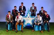 29 September 2018; Galway players, from left, Tony Gill of Corofin, Seán Neary of Castlegar, Galway, Electric Ireland Minor Hurler of the Year 2018, Donal O’Shea of Salthill/Knocknacarra, Shane Jennings of Ballinasloe, Conor Raftery of Northern Gaels, Patrick Rabbitte of St. Mary’s, Matthew Cooley of Corofin, and Dean Reilly of Pádraig Pearses, with their Minor Football and Hurling Team of the Year Awards at the 2018 Electric Ireland Minor Star Awards. The Hurling and Football Team of the Year was selected by an expert panel of GAA legends including Ollie Canning, Sean Cavanagh, Michael Fennelly and Daniel Goulding. Sponsors of the GAA Minor Championships, Electric Ireland today recognised the talent and dedication of 15 Minor football players, and 15 Minor hurling players at the second annual Electric Ireland Minor Star Awards at Croke Park. #GAAThisIsMajor Photo by Sam Barnes/Sportsfile