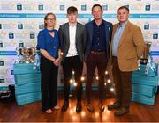 29 September 2018; Darragh Maher of St. Lachtain’s, Kilkenny, and parents Jill and Noel with Paul Flood on their arrival at the 2018 Electric Ireland Minor Star Awards. The Hurling/Football Team of the Year was selected by an expert panel of GAA legends including Ollie Canning, Sean Cavanagh, Michael Fennelly and Daniel Goulding. Sponsors of the GAA Minor Championships, Electric Ireland today recognised the talent and dedication of 15 Minor football players, and 15 Minor hurling players at the second annual Electric Ireland Minor Star Awards at Croke Park. #GAAThisIsMajor Photo by Stephen McCarthy/Sportsfile