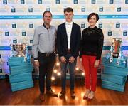 29 September 2018; Mark Lavin of Lucan Sarsfields, Dublin, with parents Joe and Anne Marie on their arrival at the 2018 Electric Ireland Minor Star Awards. The Hurling/Football Team of the Year was selected by an expert panel of GAA legends including Ollie Canning, Sean Cavanagh, Michael Fennelly and Daniel Goulding. Sponsors of the GAA Minor Championships, Electric Ireland today recognised the talent and dedication of 15 Minor football players, and 15 Minor hurling players at the second annual Electric Ireland Minor Star Awards at Croke Park. #GAAThisIsMajor Photo by Stephen McCarthy/Sportsfile