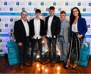 29 September 2018; Tipperary hurlers, from left, Seán Phelan of Nenagh Eire OG, Conor Whelan of CJ Kickhams, and James Devaney of Borris-Ileigh, with Joe Bracken, left, and Lauren Guilfoyle on their arrival at the 2018 Electric Ireland Minor Star Awards. The Hurling/Football Team of the Year was selected by an expert panel of GAA legends including Ollie Canning, Sean Cavanagh, Michael Fennelly and Daniel Goulding. Sponsors of the GAA Minor Championships, Electric Ireland today recognised the talent and dedication of 15 Minor football players, and 15 Minor hurling players at the second annual Electric Ireland Minor Star Awards at Croke Park. #GAAThisIsMajor Photo by Stephen McCarthy/Sportsfile